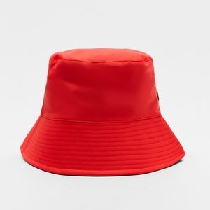 Zara Red Rubberized Bucket Hat Size S